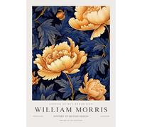 William Morris Wall Art Orange marigold Painting William Morris Floral Canvas Prints Exhibition Poster for Bathroom Wall Decor 16x24in Unframed