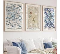 William Morris Wall Art Prints - Set of 3 Vintage Floral Poster Prints, Classic Botanical Decor for Home, Living Room, Bedroom, Office | Unframed Art (A4-21.0 x 29.7cm)