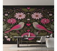 William Morris Wallpaper, Folk Art Floral Bird Wall Mural for Living Room, Bedroom, Non-Woven Wall Papaer Decoration, Photo Wallpaper & Home Decor, 400x280 cm (WxH) K-MZ&2