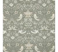 William Morris Water Repellant Outdoor Fabric Durable & UV Resistant 150cm Wide - COD032 - Strawberry Thief Natural - ONE METRE