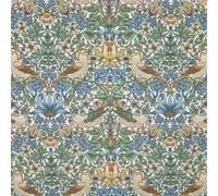 William Morris Water Repellant Outdoor Fabric Durable & UV Resistant 150cm Wide - COD033 - Strawberry Thief Blanc - A5 Sample