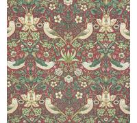 William Morris Water Repellant Outdoor Fabric Durable & UV Resistant 150cm Wide - COD034 - Strawberry Thief Crimson - ONE METRE