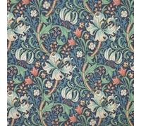 William Morris Water Repellant Outdoor Fabric Durable & UV Resistant 150cm Wide - COD042 - Golden Lily Midnight - A5 Sample