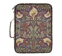 William Morris White Calla Lily Flowers Expandable Folder 7 Pockets A4 Letter Size with Zipper Closure for Business File Holder para guardar documentos