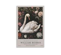William Morris White Swan Floral Flower Plant Poster Wall Decor For Bedroom Canvas Painting Bathroom Art Wall Decor 16x24inch(40x60cm)