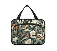 William Morris Wild Floral Hanging Travel Bag Hanging with Hook, Designer Necessities Bag for Makeup for Women Must Haves Work estuches para maquillaje L