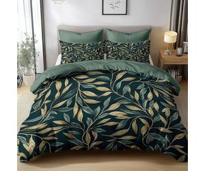 William Morris Willow 3D Printed Duvet Cover Reversible Printed Bedding Set 200x200cm Microfiber Quilt Cover 3 Pcs,Soft Microfiber with Zipper Closure with Pillow Cases for Kids Adults