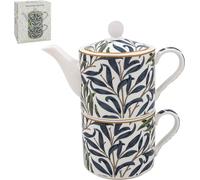 William Morris Willow Bow Tea Set For One Tea Pot & Cup Saucer Gift Box Blue