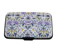 William Morris Women's RFID Blocking Aluminium Card & ID Case - Paisley Design, Strong Wallet with Debit, Credit, Business Cards & Driving Licence (Navy Blue)