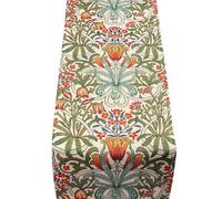 William Morris Woodland Weeds Tapestry Table Runner. Botanical Willow Tree Garden Inspired Design. Available in Two Sizes (30cm x 230cm)