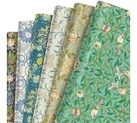 William Morris Wrapping Paper 12 Sheets William Morris Greenery Floral Vines Pattern Gift Wrapping Paper 6 Design William Morris Wrapping Paper for Floral Gift Wrapping Holiday Birthday DIY Gift Wrap