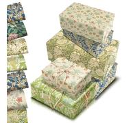 William Morris Wrapping Paper Sheets 68x50cm,12 Sheet Retro Floral Greenery Gift Wrapping Paper,Recyclable Vintage Green Vines Flowers Wrapper for Women Girls Birthday Party Gift Wrap Boxes Decoration