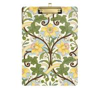 William Morris Yellow Lily Office Mate Slim clipboard Transparent for Homework Pediatric Tabla para escribir Size 9 x 12