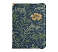 William Morris Yellow Pattern Leather waterproof passport holder for travel for travel Wallet Combo Travel Passport Wallet men Waterproof