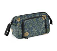 William Morris Yellow Pattern Pencil Cases Large Capacity Extra Large Pencil Case with Slot for Kids Travel