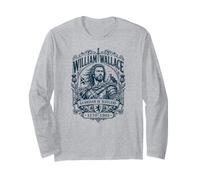 William of Wallace Guardian of Scotland Castle Navy Print Long Sleeve T-Shirt