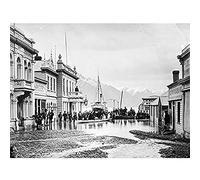 William P Hart Ballarat Street Queenstown Nz Flooded 1878 Unframed Wall Art Print Poster Home Decor Premium
