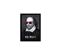 William Shakespeare Big Willy Framed 30 x 40cm Print, MDF, Multi-Colour, 42 x 32 x 2.4 cm