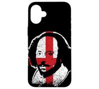 William Shakespeare Face Chandos Portrait Flag of England Case for iPhone 16 Plus