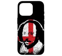 William Shakespeare Face Chandos Portrait Flag of England Case for iPhone 16 Pro