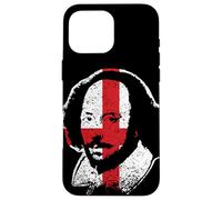 William Shakespeare Face Chandos Portrait Flag of England Case for iPhone 16 Pro Max