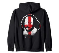 William Shakespeare Face Chandos Portrait Flag of England Zip Hoodie