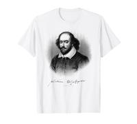 William Shakespeare Face Portrait Print First Folio Author Value Graphic T-Shirt