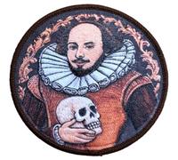 William Shakespeare Patch Embroidered Iron-on or Sew-on Badge (3 Inch) Hamlet Skull Design Perfect for Literature and Theater Fans
