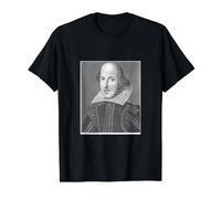 William Shakespeare Portrait Theater Writer Historical Value Graphic T-Shirt, Men, Black, L