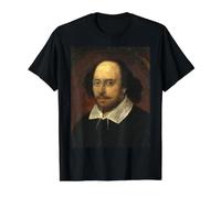 William Shakespeare Portrait Theater Writer Historical Value Graphic T-Shirt, Men, Black, S