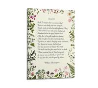 William Shakespeare - Sonnet 18 Art Living Room Bedroom Posters Painting Decorative Painting Print Canvas Wall 08x12inch(20x30cm)