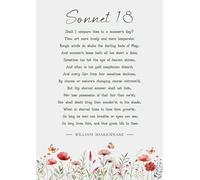 William Shakespeare Sonnet 18: Shall I compare thee to a summer's day art print. Size A4