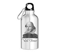William Shakespeare Will Power Tourist Water Bottle Silver