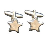 William Sturt Fine Pewter Star Cufflinks, Solid Stars, Cufflinks, Handmade, in Fine Pewter