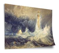 William Turner Poster: Bell Rock Lighthouse, Unframed Art Print, Mural - A4, A3, A2, A1, A0, XXL - Living Room, Bedroom, Kitchen, Decoration