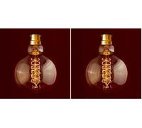 William & Watson B22 Edison Vintage XL - M Globe Spiral Light Bulb, 40W Bayonet Fitting (Globe Large (G95)) (Pack of 2)