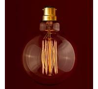 William & Watson Edison Vintage Squirrel Cage Dimmable Light Bulb, 40W Incandescent B22 Bayonet Amber Old Fashioned Retro Lamp (Globe M - XL, G95 Large), Warm White