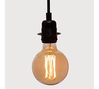 William & Watson Globe LED E27 Dimmable Edison Screw Filament Retro Light Bulb Sizes: Large G95, XL Extra Large G125 Amber Glass, 8W (Equivalent to 60W) (Large (W: 95mm))