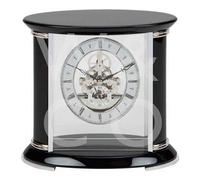 William Widdop Piano Finish Wooden Skeleton Mantel Clock W2658