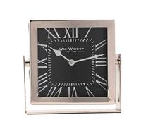 WILLIAM WIDDOP Silver Square Mantle Clock Small WILLIAM WIDDOP Silver