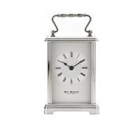 WILLIAM WIDDOP Wm Widdop Silver Colour Carriage Clock