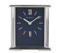WILLIAM WIDDOP Wm.widdop Silver Mantel Clock Navy Blue Dial