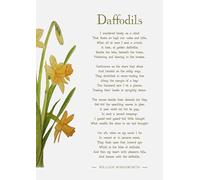William Wordsworth Daffodils Literary Art Print Poem, with Watercolor Floral Illustration, Size A4
