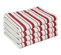 Williams-Sonoma Classic Striped Dishcloths, Dishrags, Claret Red (Set of 4)