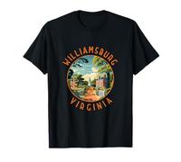Williamsburg Virginia Distressed Retro Circle T-Shirt