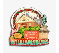 Williamsburg Virginia USA America Fridge Magnet Wooden Collection 3D Wood Handmade Travel City Souvenirs Refrigerator Magnet Home Decoration Gift -491