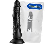 Willie City Black Dildo 9 Inch - BBC Dildos Large for Anal and Vaginal Play