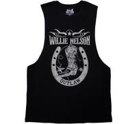 Willie Nelson Men's Outlaw Vest Top in Black | Size: Large Willie Nelson Black L