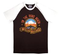 Willie Nelson Men's Route 66 Raglan T-Shirt in Dark Brown | Size: 2XL Willie Nelson Dark Brown 2XL