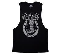 Willie Nelson Outlaw Vest Top in Black | Size: Large Willie Nelson Black L